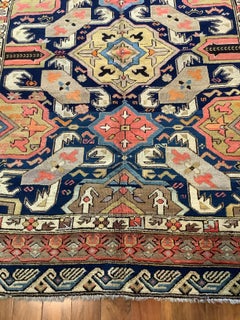 Antique Caucasian Zeikhur Carpet, Alpan Kuba Design