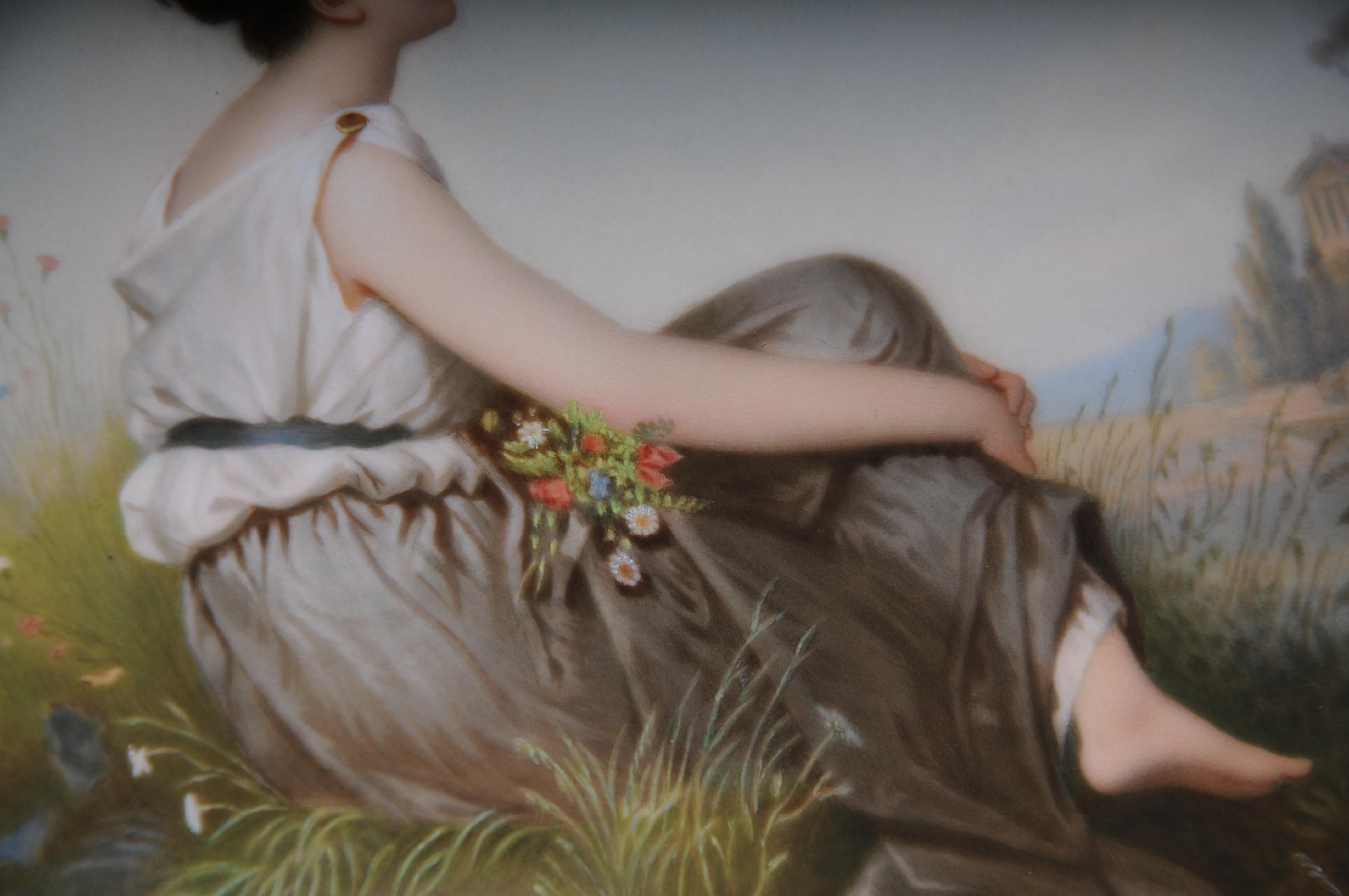 19th Century RARE KPM Berlin porcelain plaque, Carl Meinelt For Sale 7