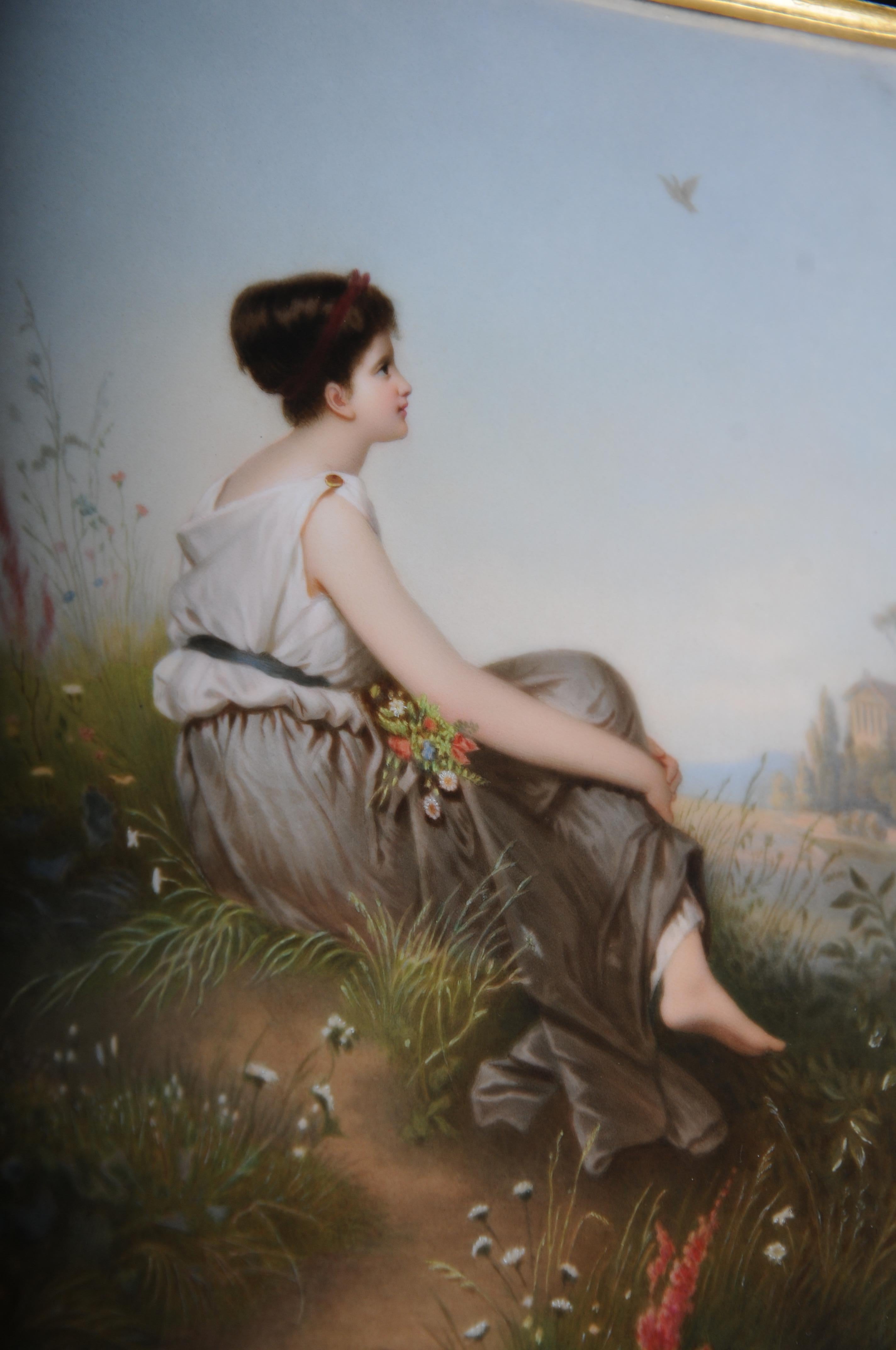 19th Century RARE KPM Berlin porcelain plaque, Carl Meinelt For Sale 9