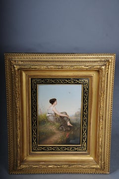 19th Century RARE KPM Berlin porcelain plaque, Carl Meinelt