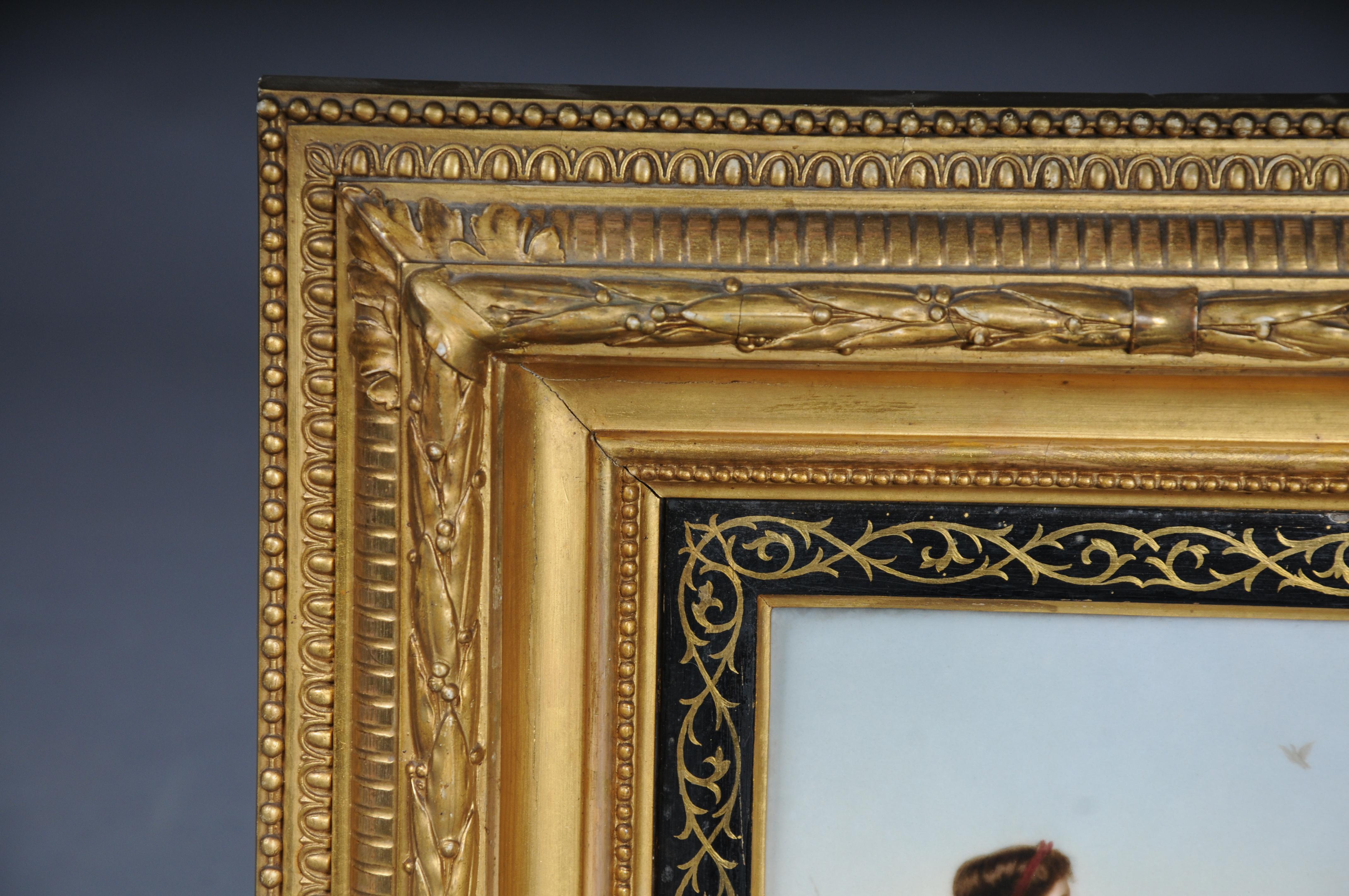 German 19th Century RARE KPM Berlin porcelain plaque, Carl Meinelt For Sale