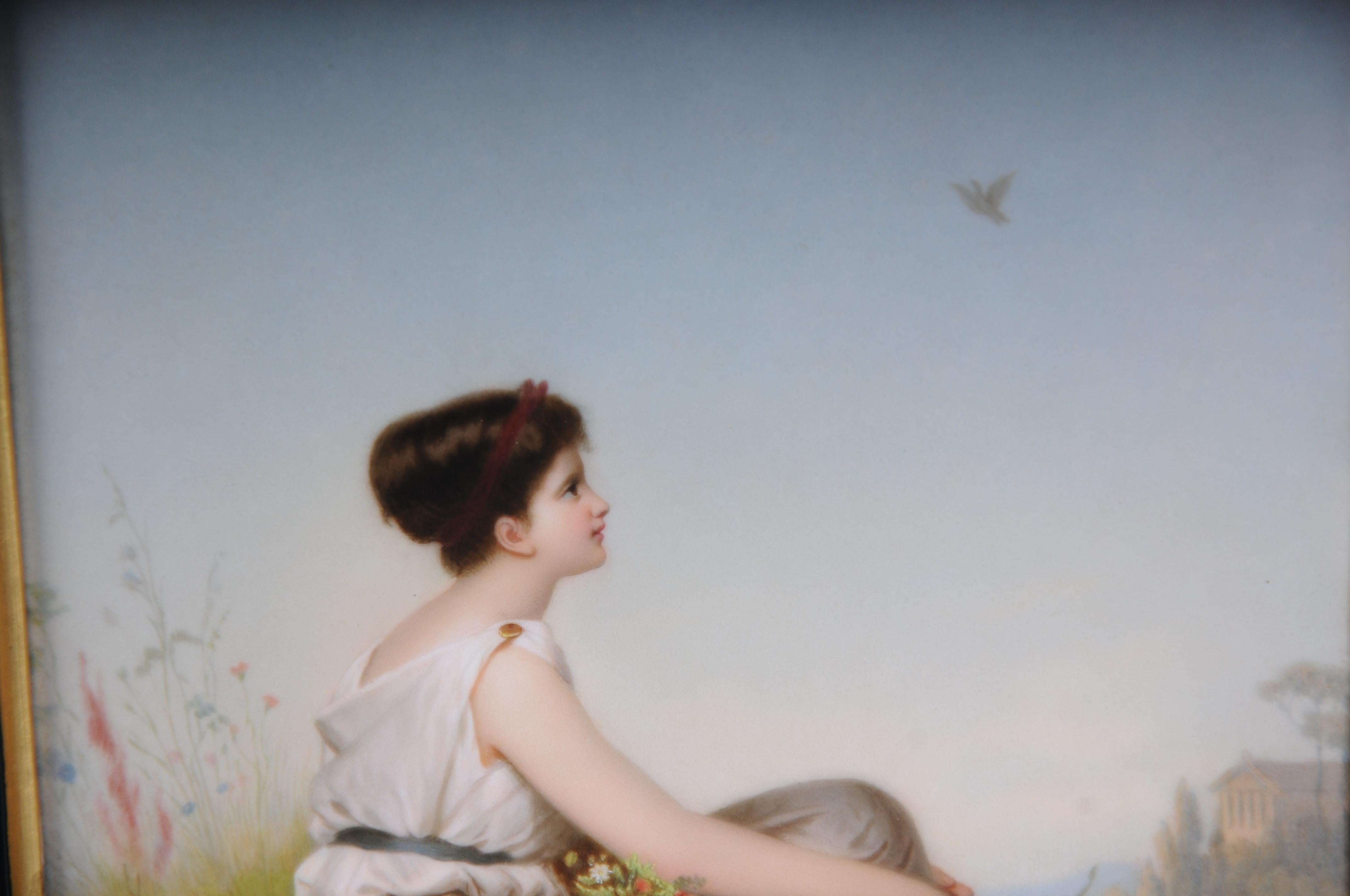 19th Century RARE KPM Berlin porcelain plaque, Carl Meinelt For Sale 1