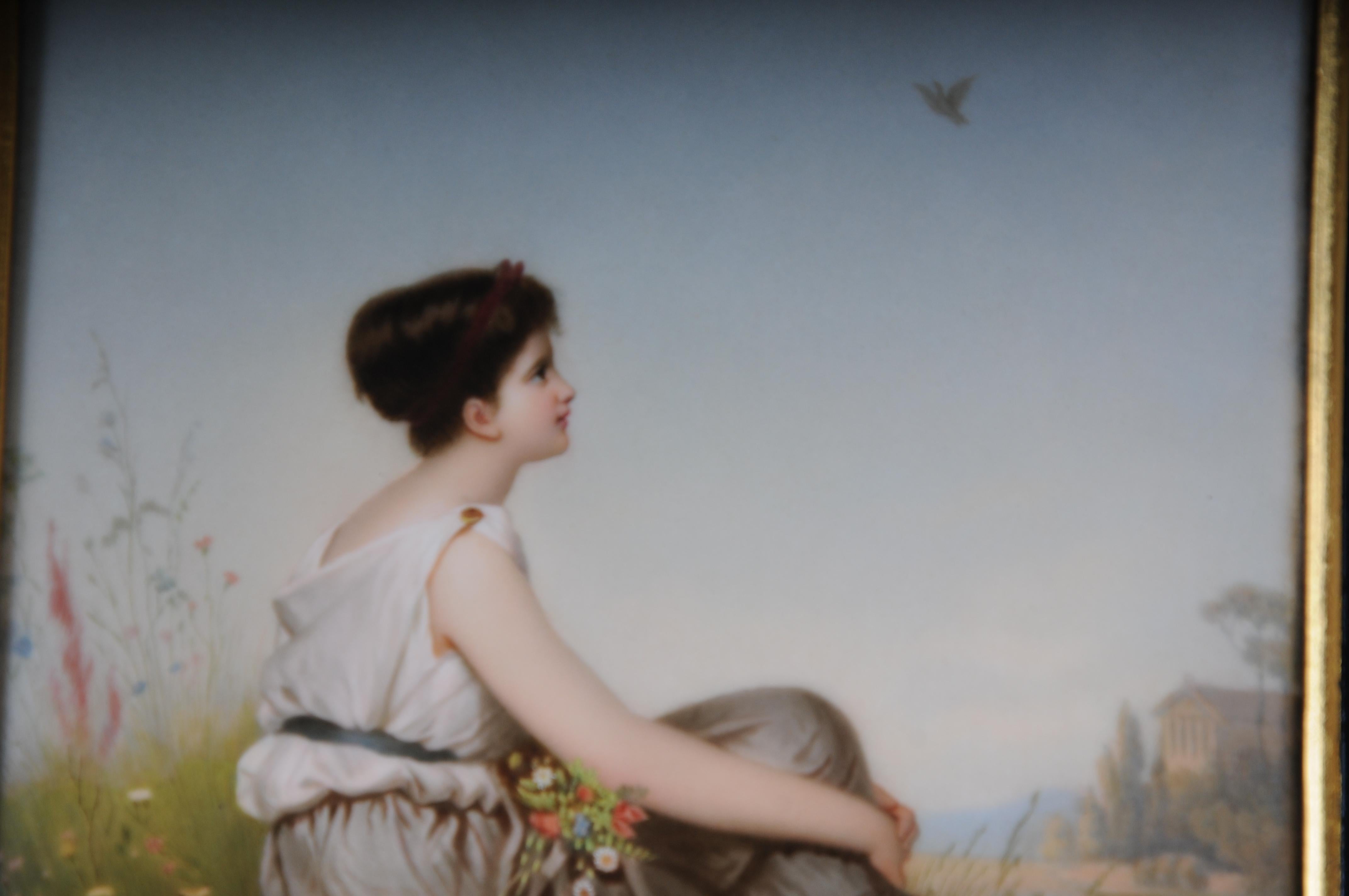 19th Century RARE KPM Berlin porcelain plaque, Carl Meinelt For Sale 2