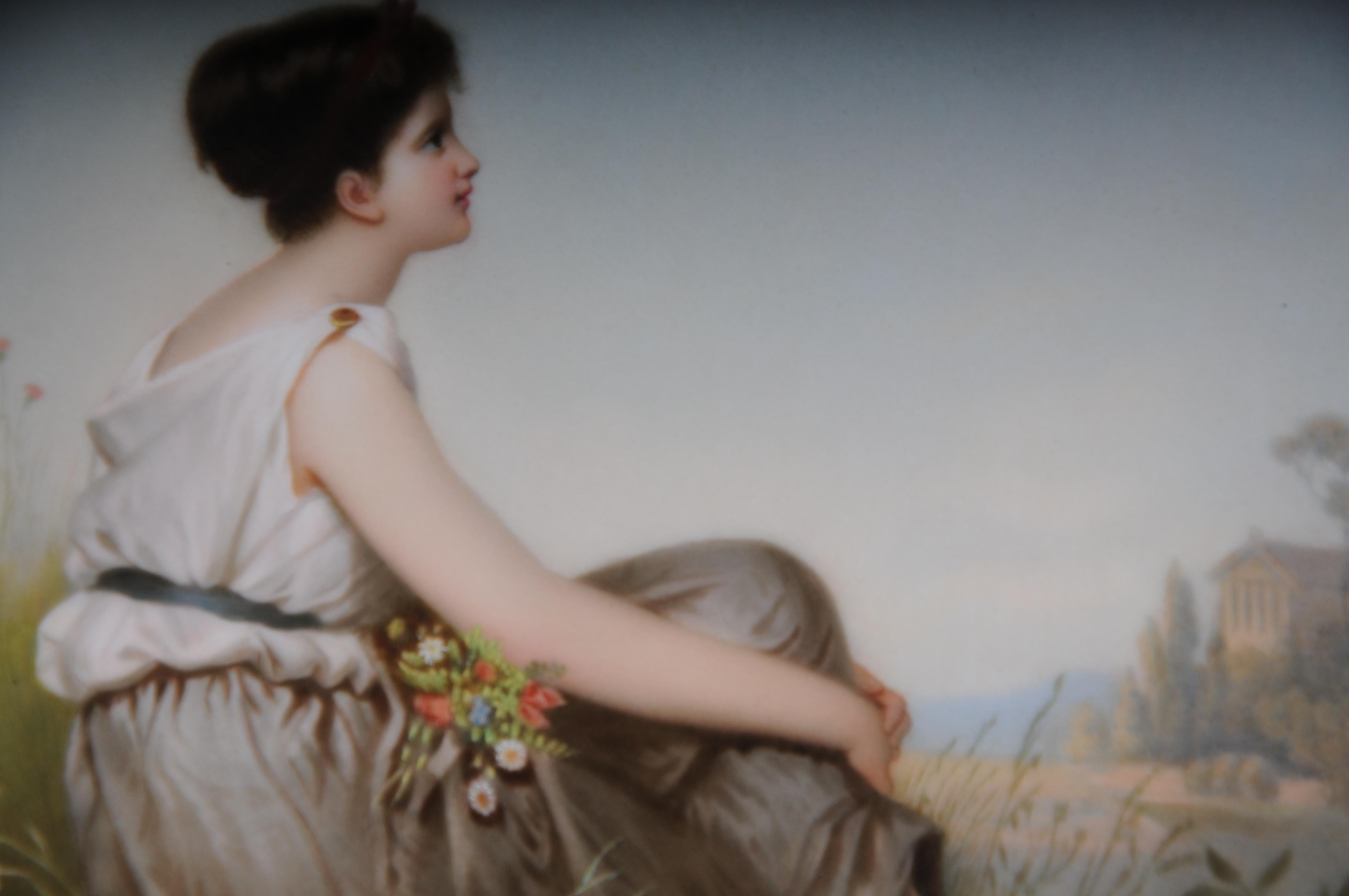 19th Century RARE KPM Berlin porcelain plaque, Carl Meinelt For Sale 3