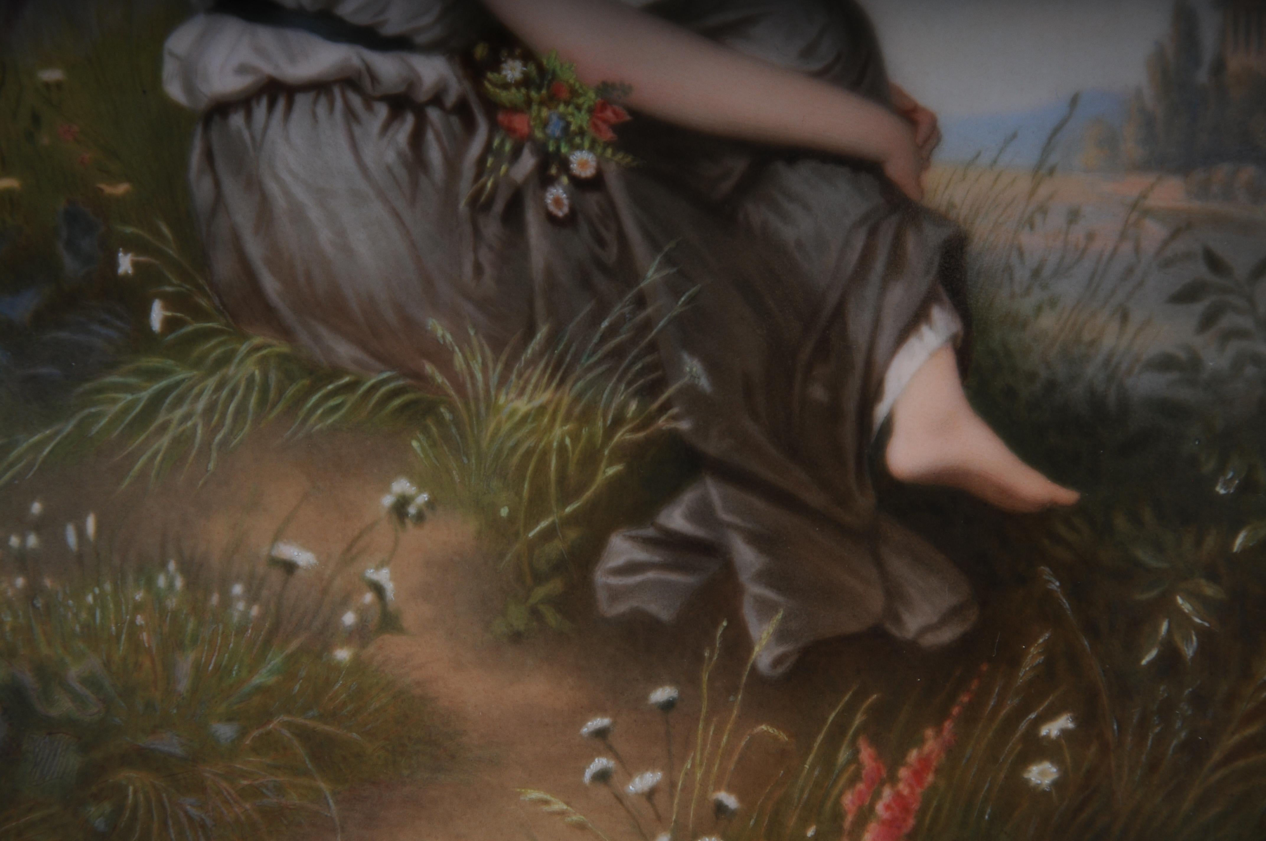 19th Century RARE KPM Berlin porcelain plaque, Carl Meinelt For Sale 4