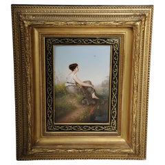 19th Century RARE KPM Berlin porcelain plaque, Carl Meinelt
