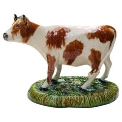 19th Century Rare Large French Majolica Cow