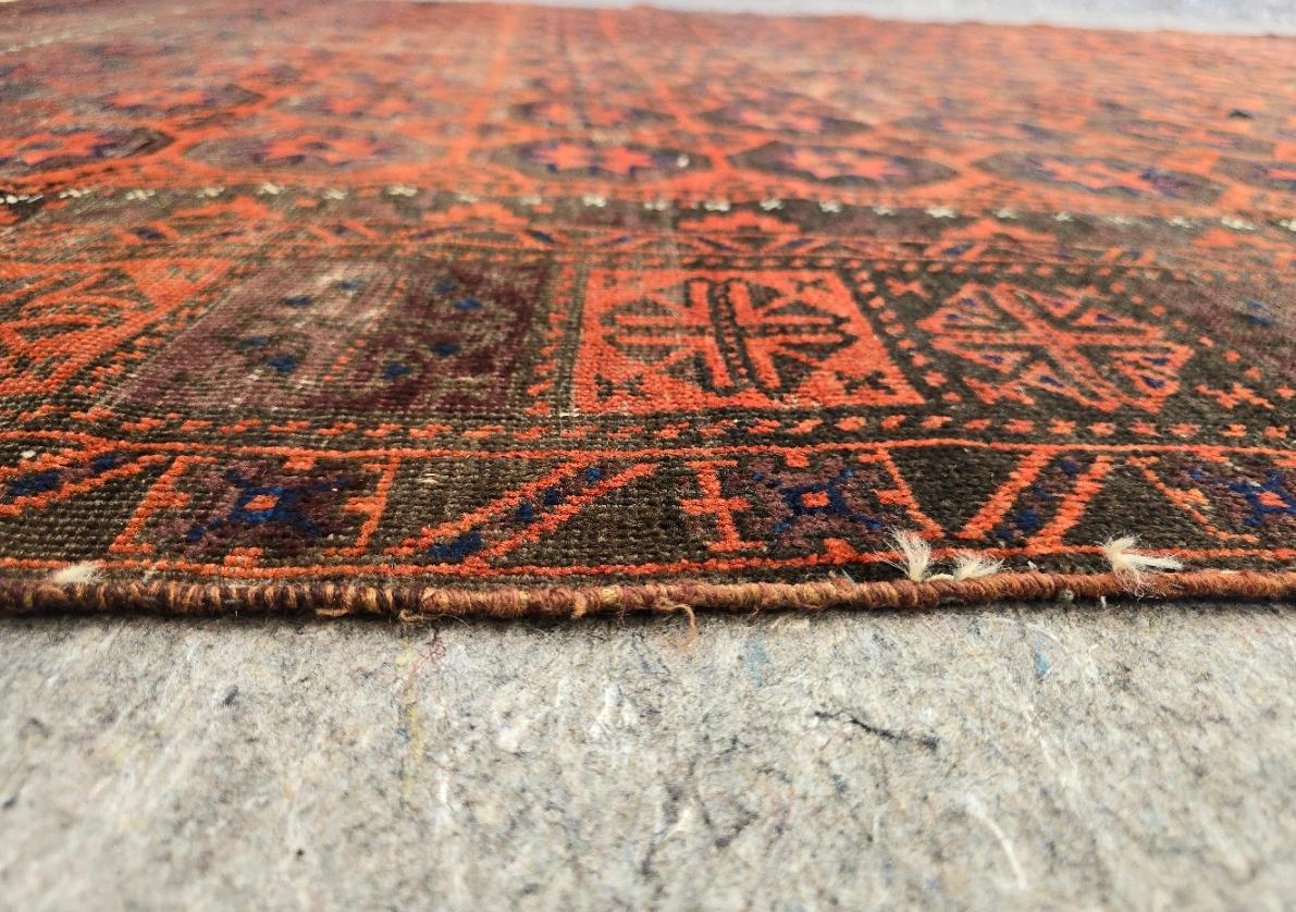 Spanish Colonial 19th Century Rare Large Room size Baluch Rug 7.2x12.6 For Sale