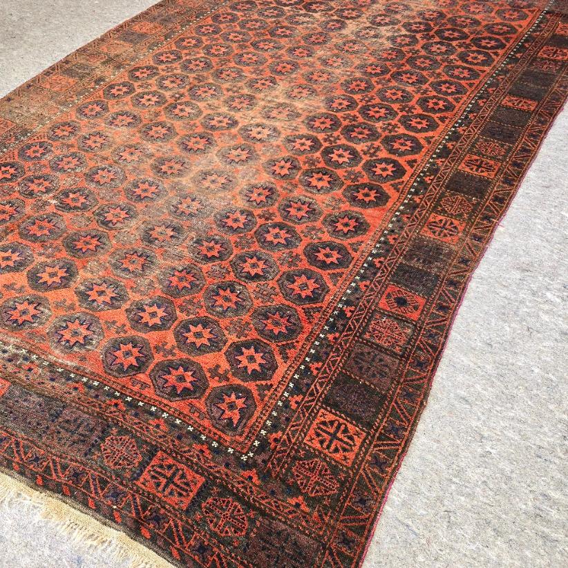 Afghan 19th Century Rare Large Room size Baluch Rug 7.2x12.6 For Sale