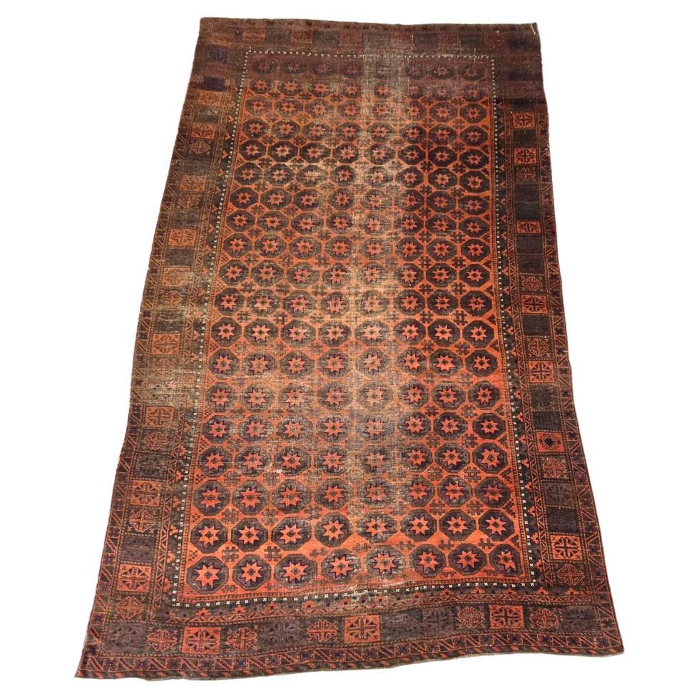 19th Century Rare Large Room size Baluch Rug 7.2x12.6 For Sale