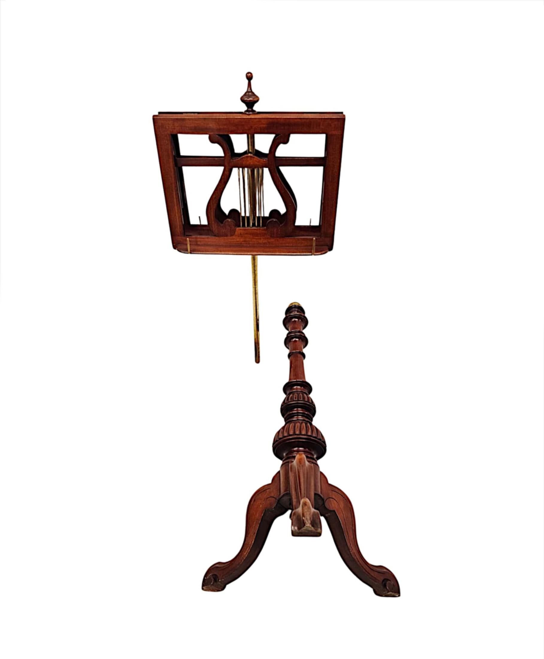 Ottone Raro leggio da duetto in mogano e ottone del XIX secolo in vendita