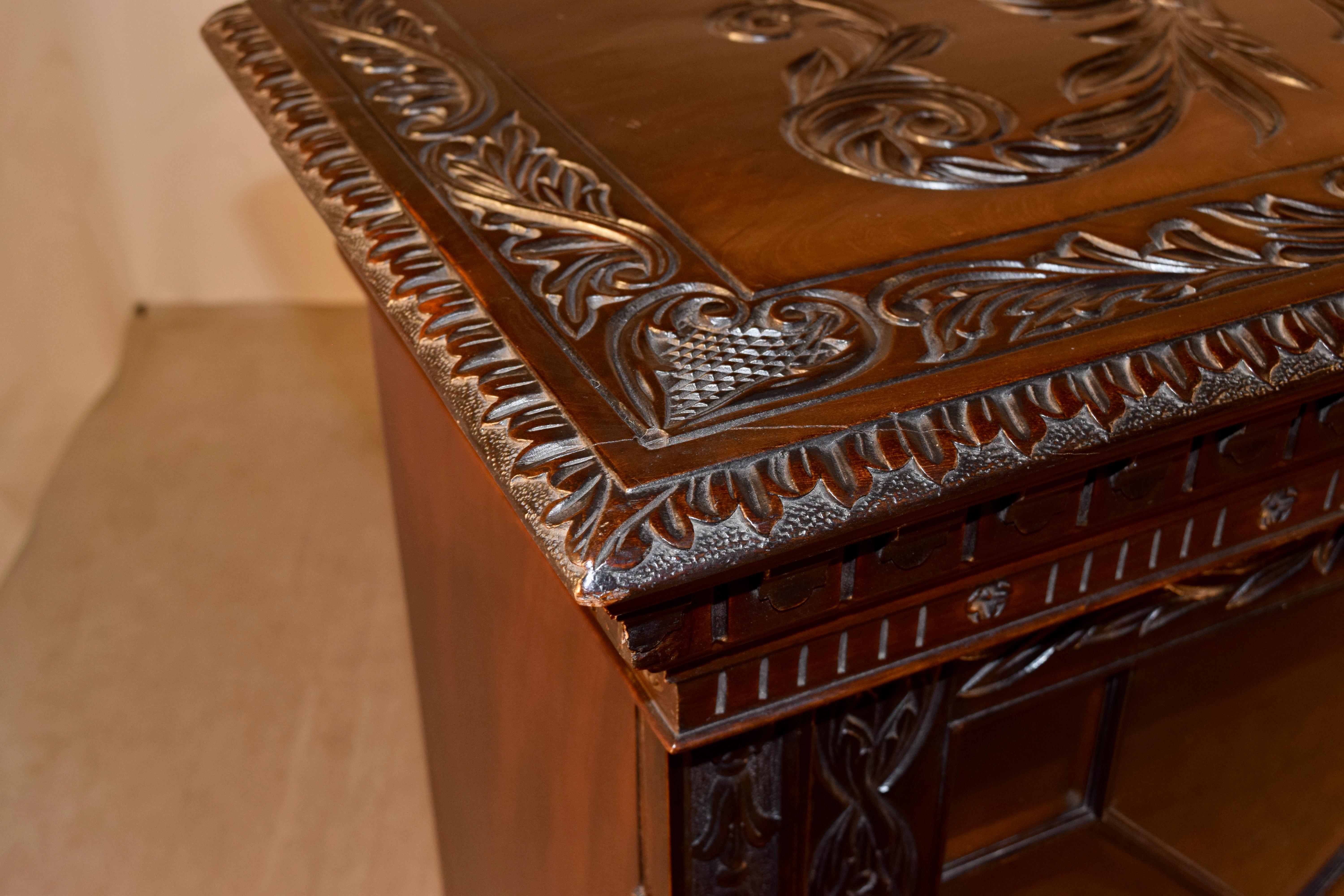 19th Century Rare Mahogany Carved Bookcase 2