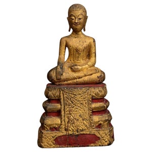 Statuette Bouddha Thailandais Assis Sur Des Mains - Décoration D'Intérieur En Résine - Style Unique Et Spirituel
