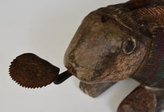 19th Century, Rattanakosin, Antique Thai Wooden Rabbit Coconut Grater