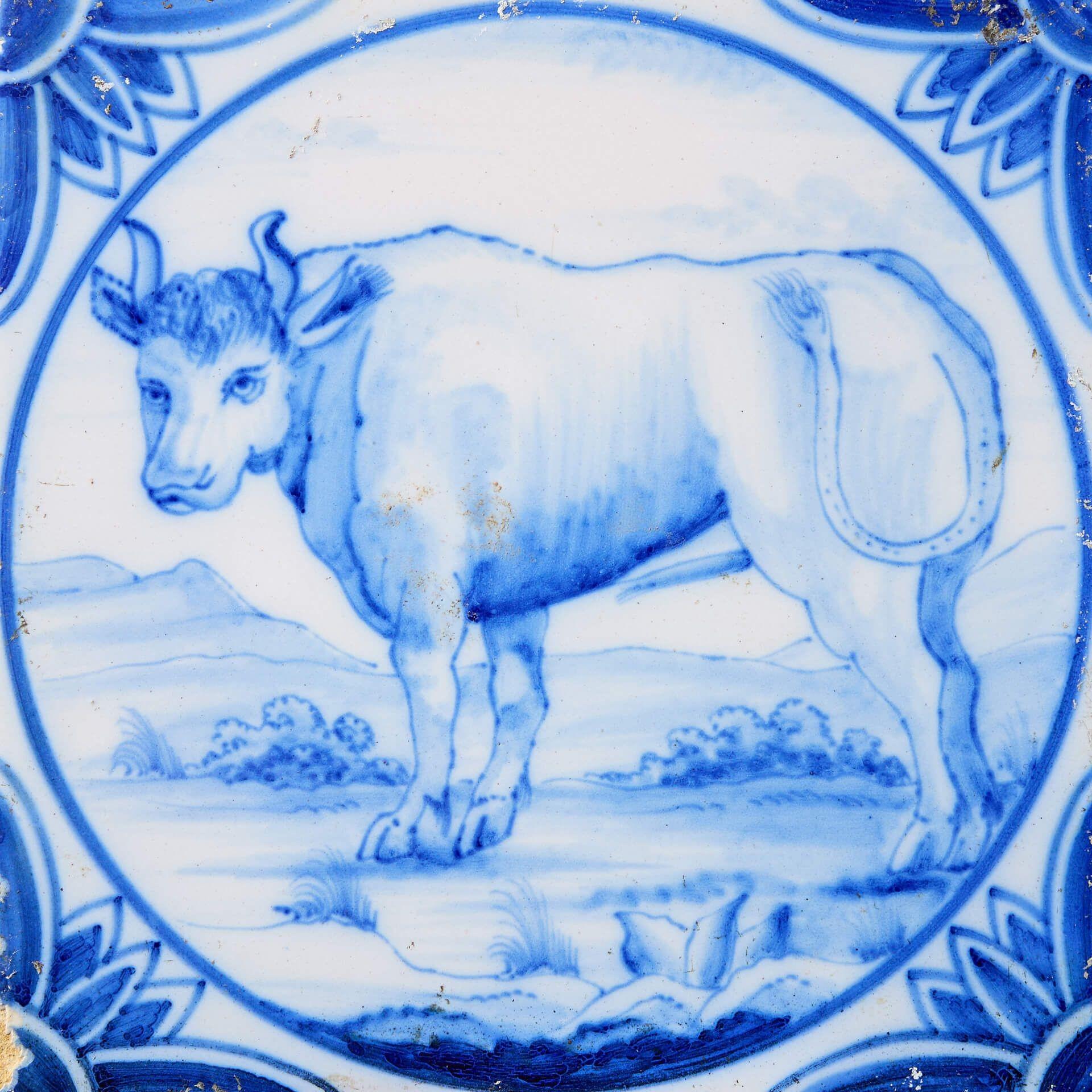 Georgien Tile de Delft bleu et blanc du 19e siècle Ravesteijn en vente