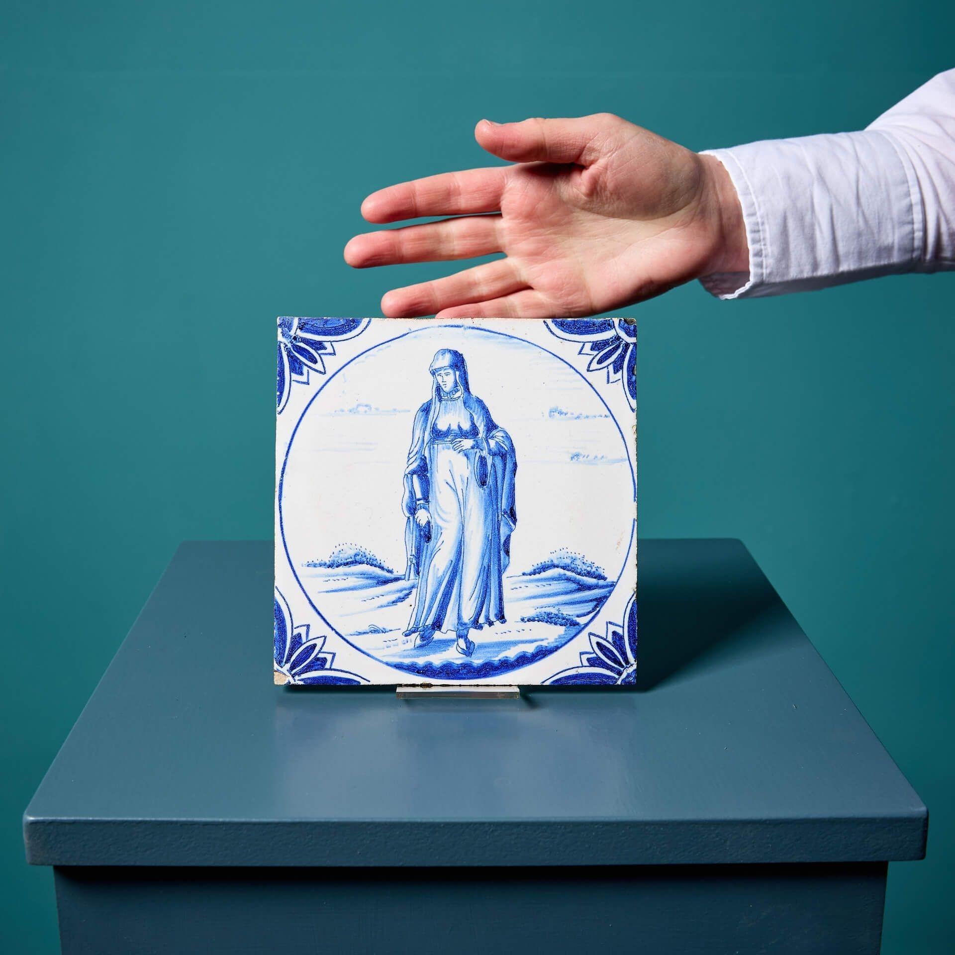 Georgiano Mattonella di Ravesteijn Delft del XIX secolo raffigurante una donna turca in vendita