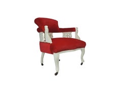 19th Century Read Velvet Victorian Tub Chair