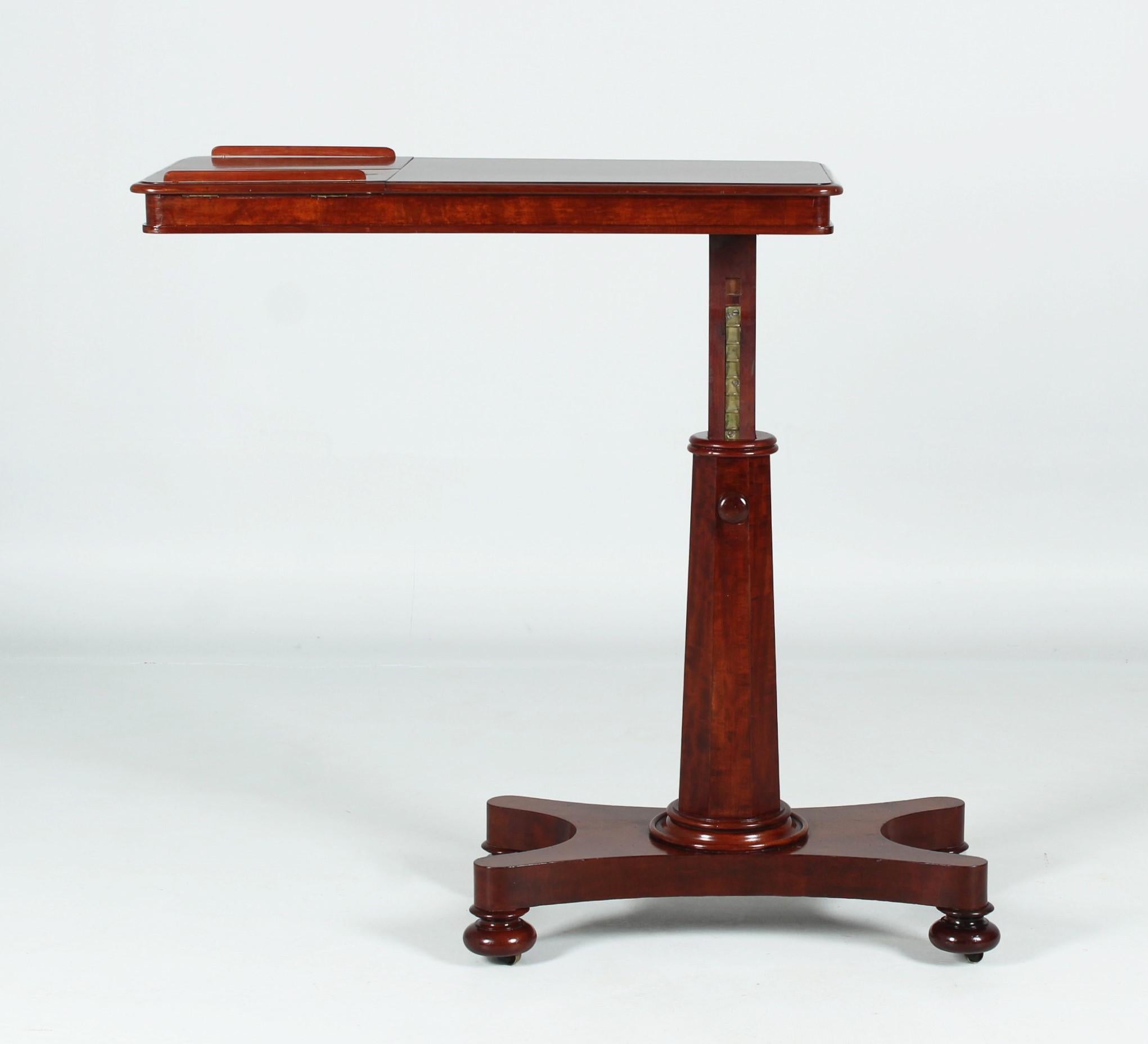 Mahogany 19th Century Reading Table, Bedtable, High-Adjustable, England, Victorian c 1870 For Sale