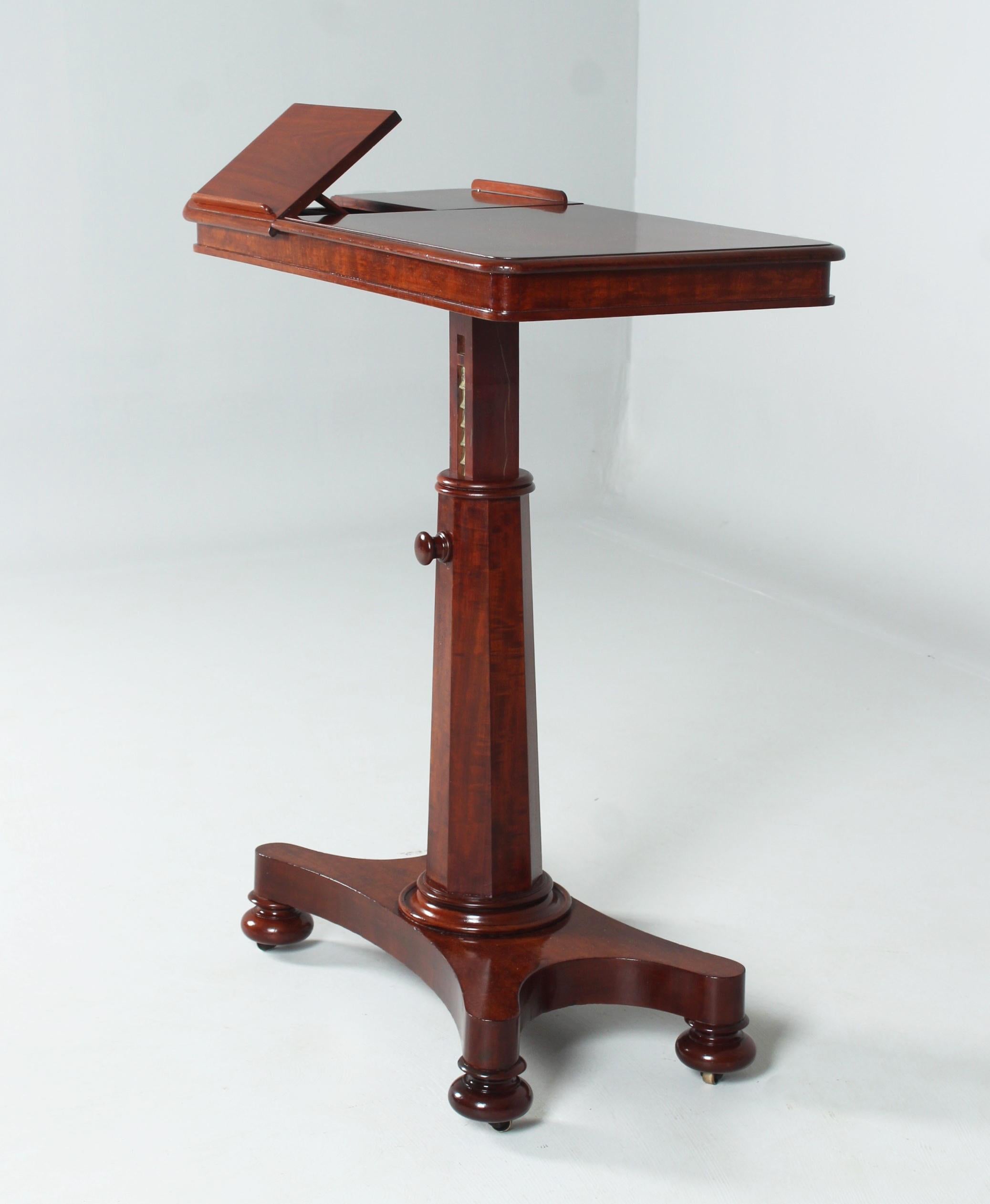 Table de lecture du XIXe siècle, table de lit, réglable en hauteur, Angleterre, victorienne vers 1870 en vente 3