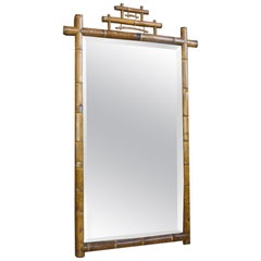 Antique 19th Century Real Bamboo Dressing Room Mirror