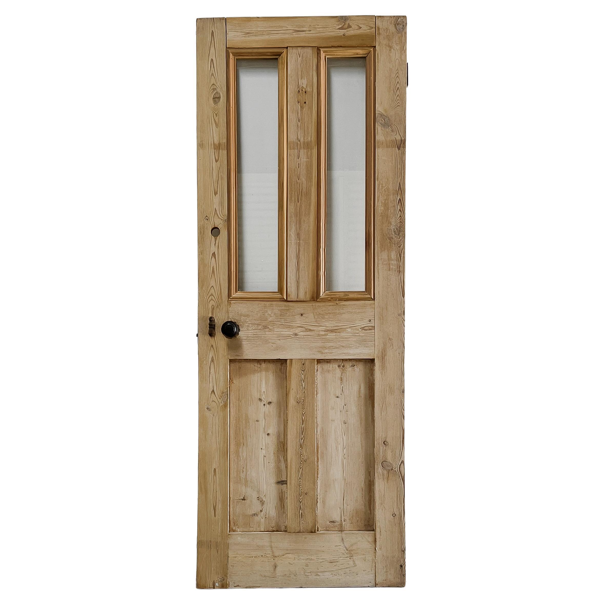 19th Century Reclaimed 2-Lite English Pine Door