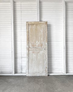 19th Century Reclaimed 2-Panel French Door with Weathered Paint
