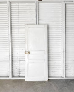 19th Century Reclaimed 3-Panel French Door with Alabaster Paint