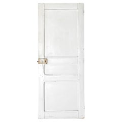 19th Century Reclaimed 3-Panel French Door with Alabaster Paint