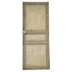 Antique 19th Century Reclaimed 3-Panel French Door with Olive Green Paint