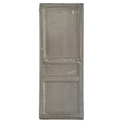 Antique 19th Century Reclaimed 3-Panel French Door with Sage Green Paint