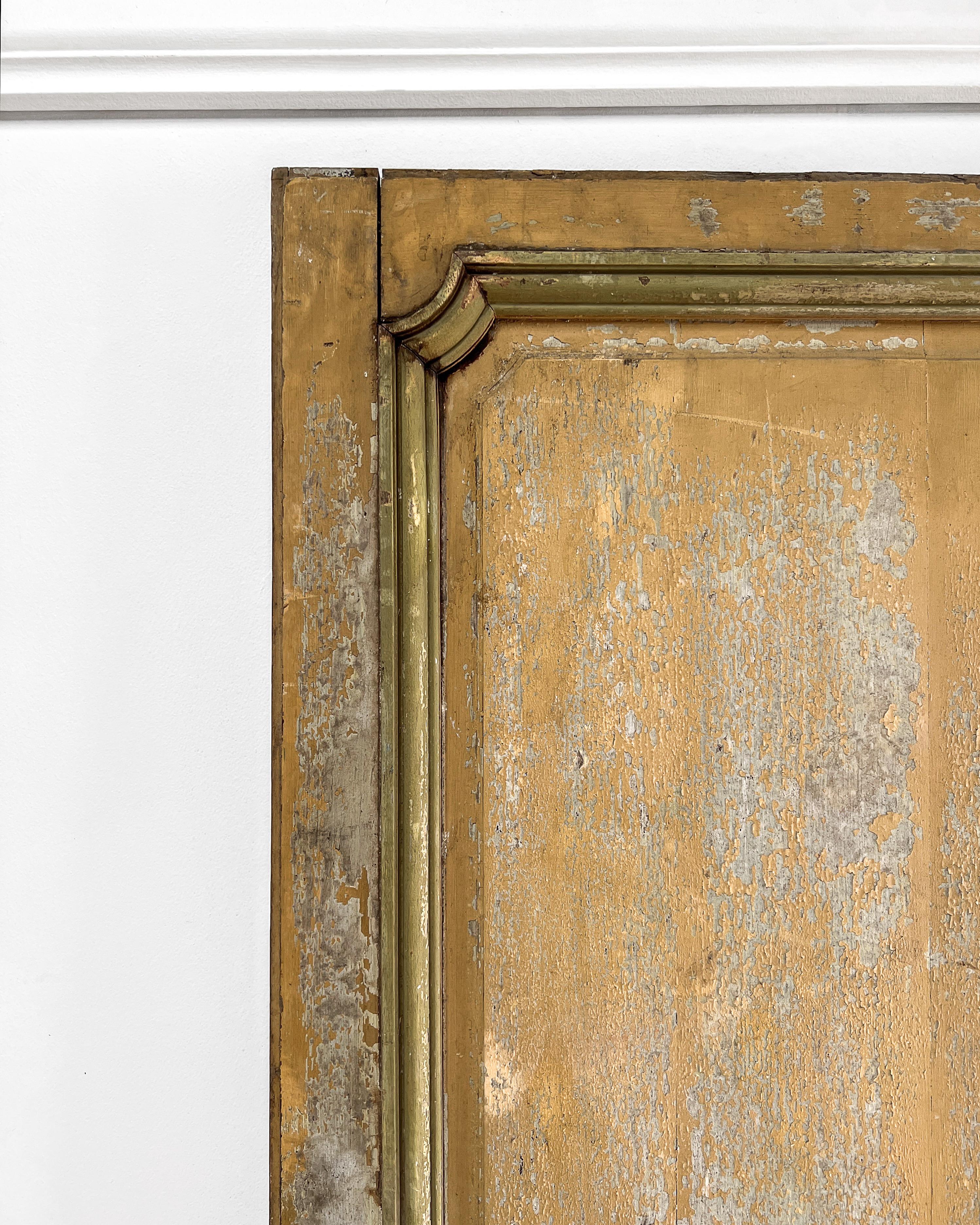 19th Century Reclaimed 3-Panel French Door with Scalloped Details For Sale 6