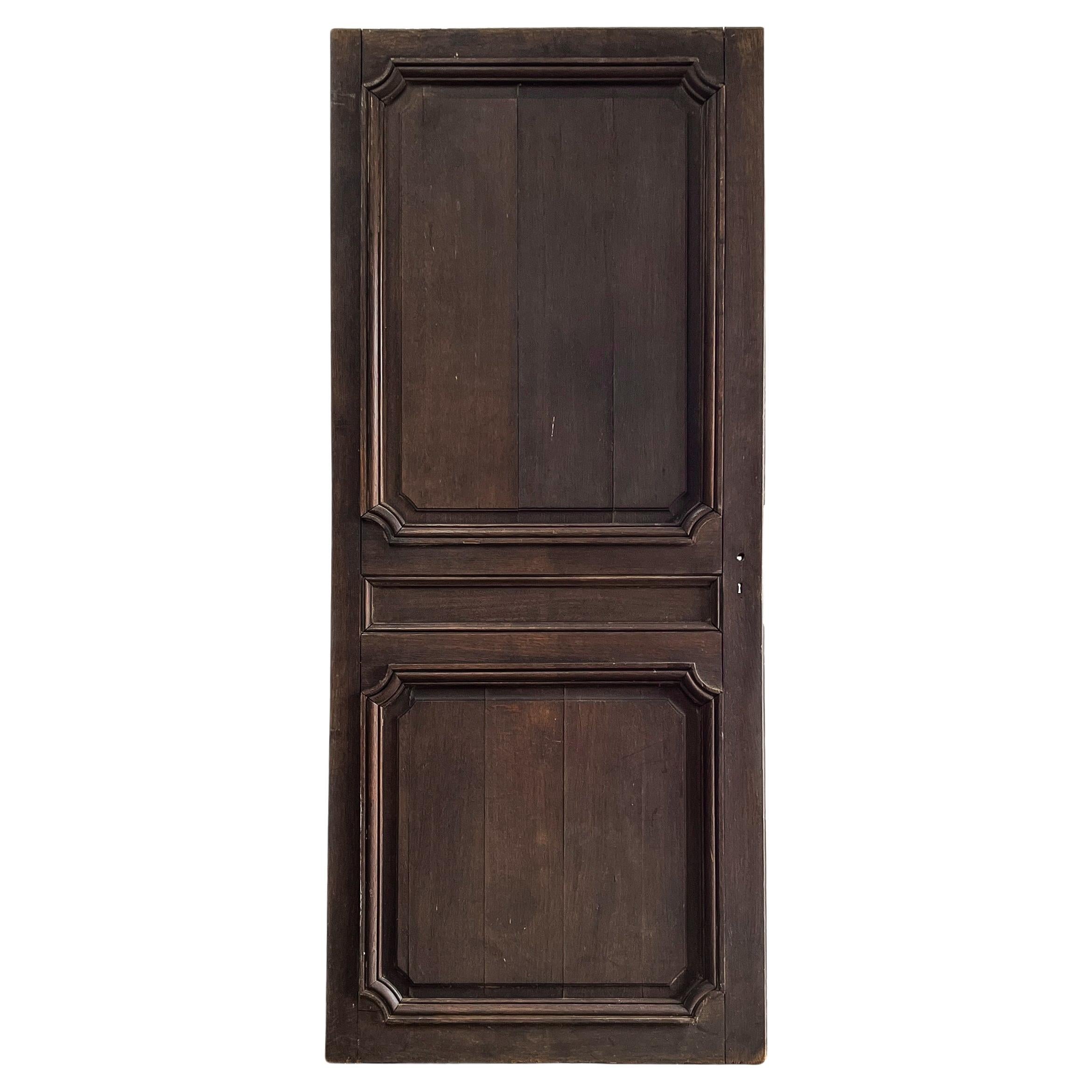 Puerta francesa de 3 hojas recuperada del siglo XIX con detalles festoneados