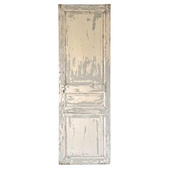 Antique 19th Century Reclaimed 3-Panel French Door with Weathered Blush Paint