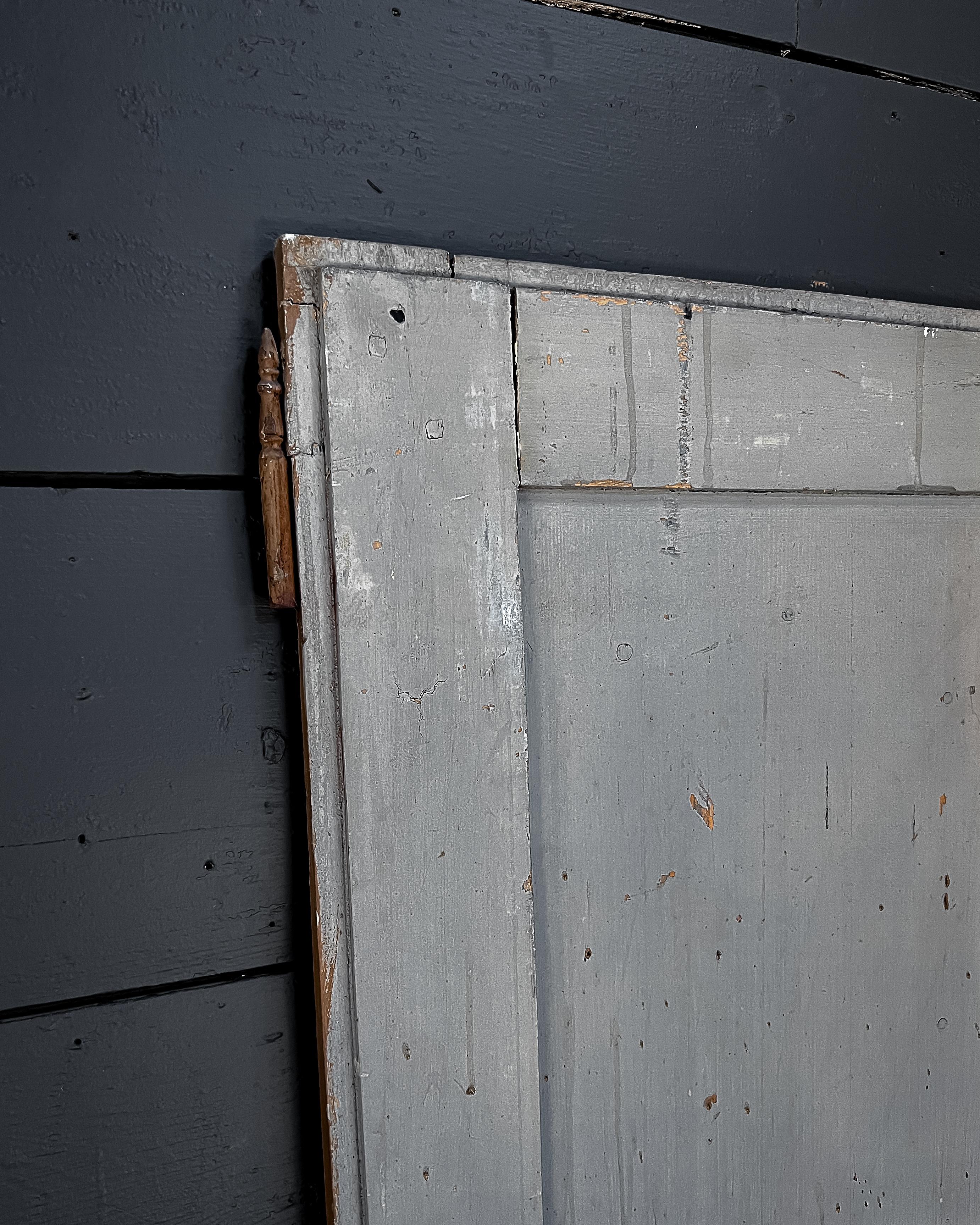 19th Century Reclaimed 3-Panel French Wardrobe Door with Chestnut Paint For Sale 6
