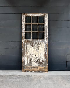 19th Century Reclaimed 9-Lite French Door with Chippy Paint