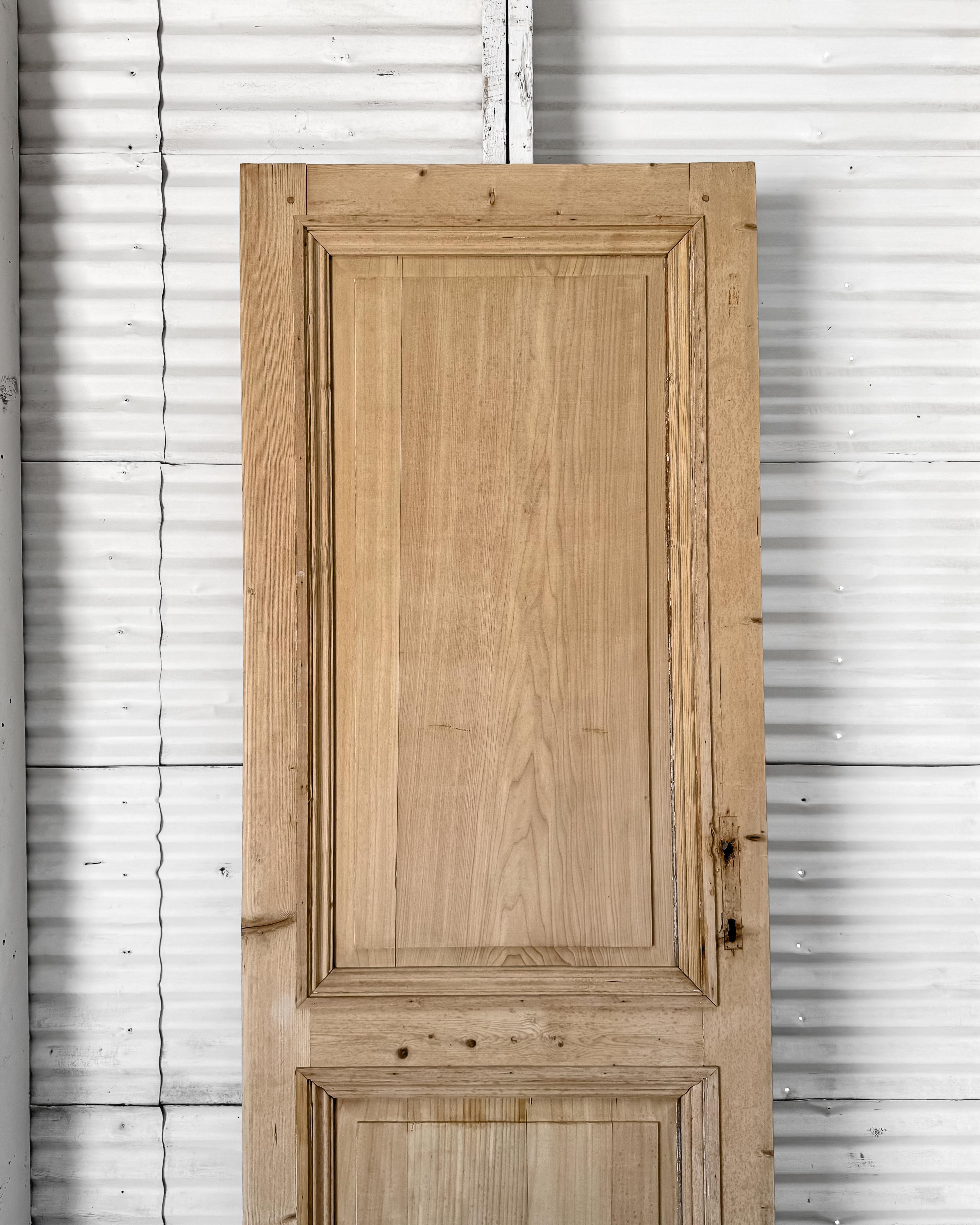 19th Century Reclaimed Belgian 2 Panel Interior Pine Door 7
