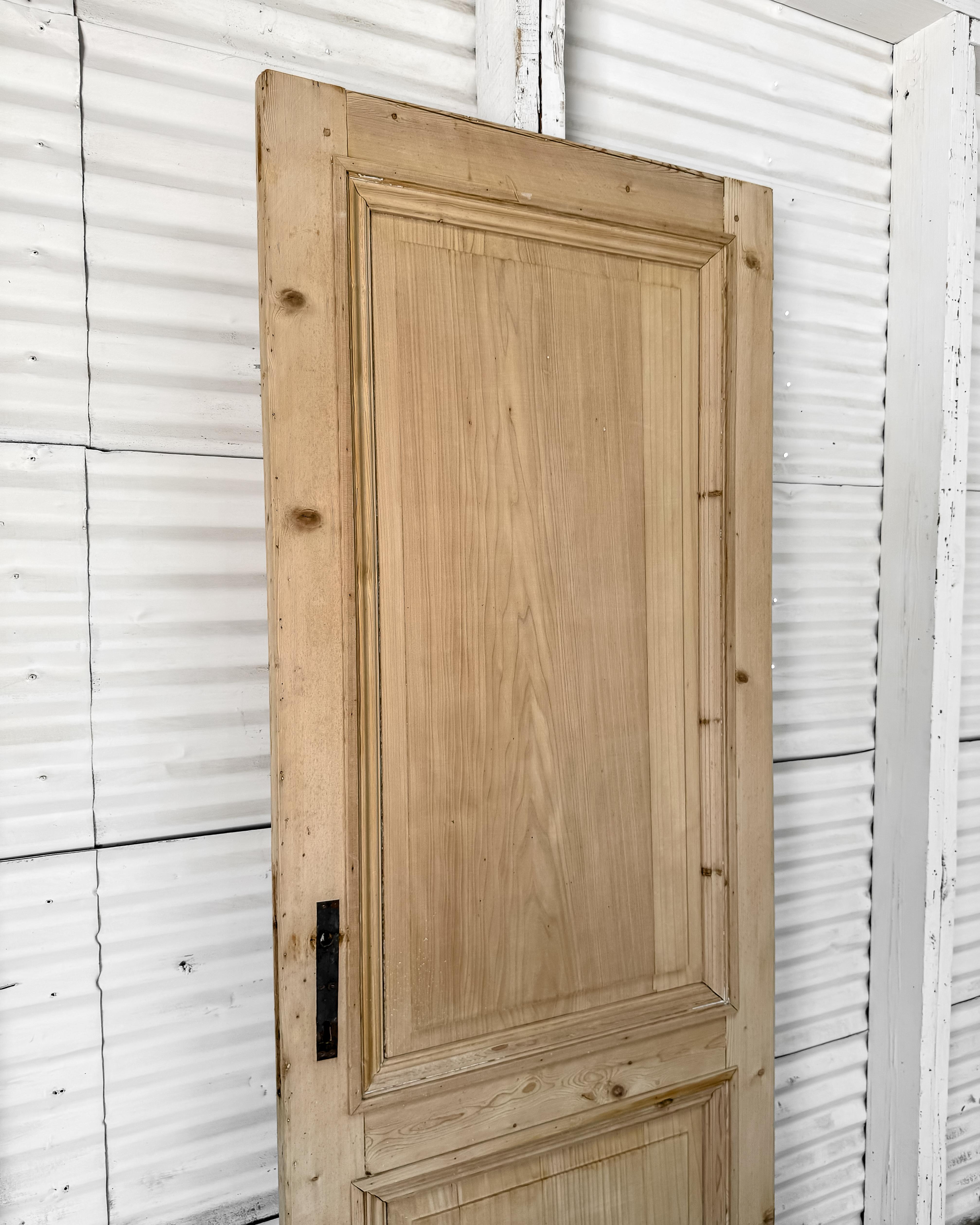 19th Century Reclaimed Belgian 2 Panel Interior Pine Door 1