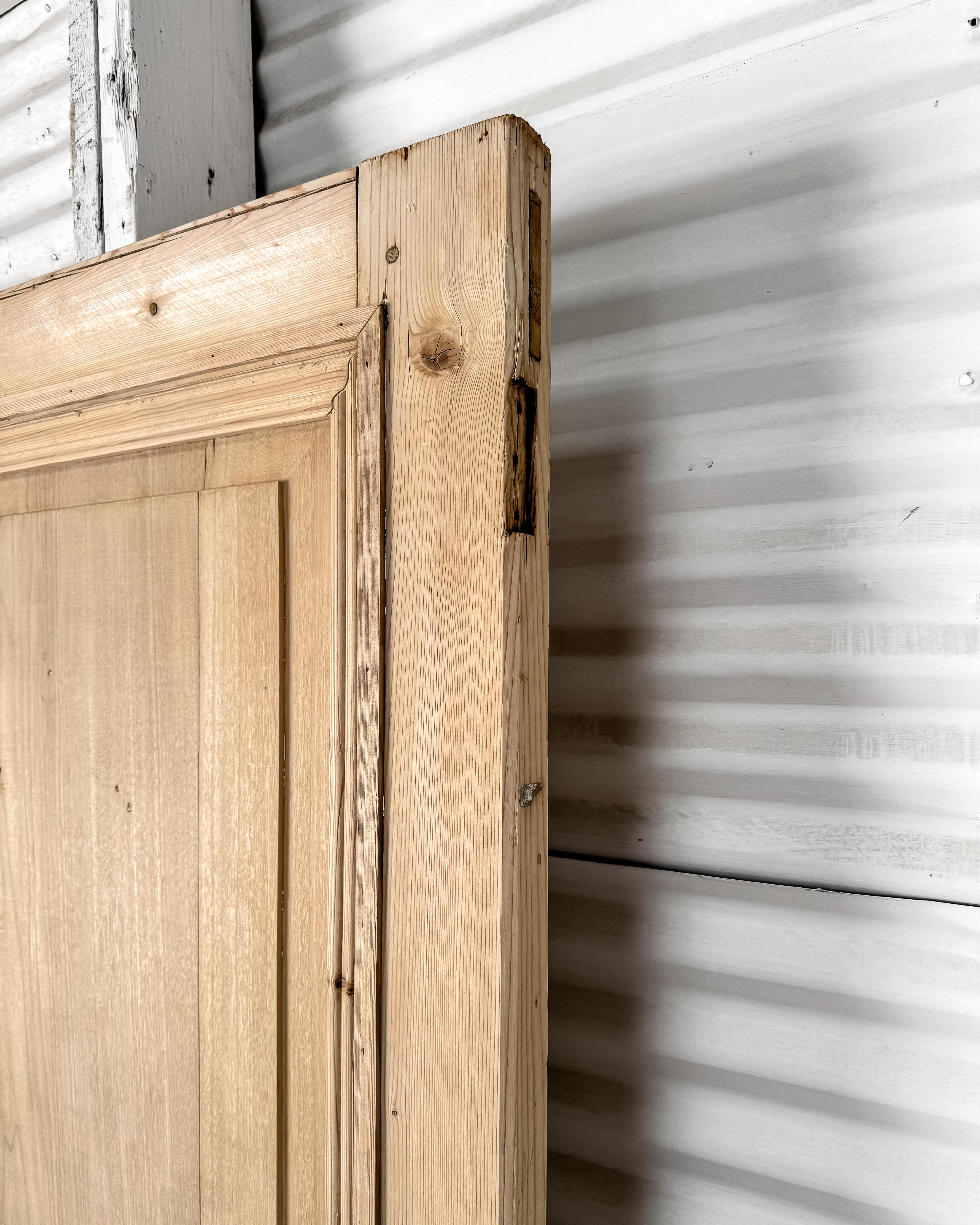 19th Century Reclaimed Belgian 2 Panel Interior Pine Door 2