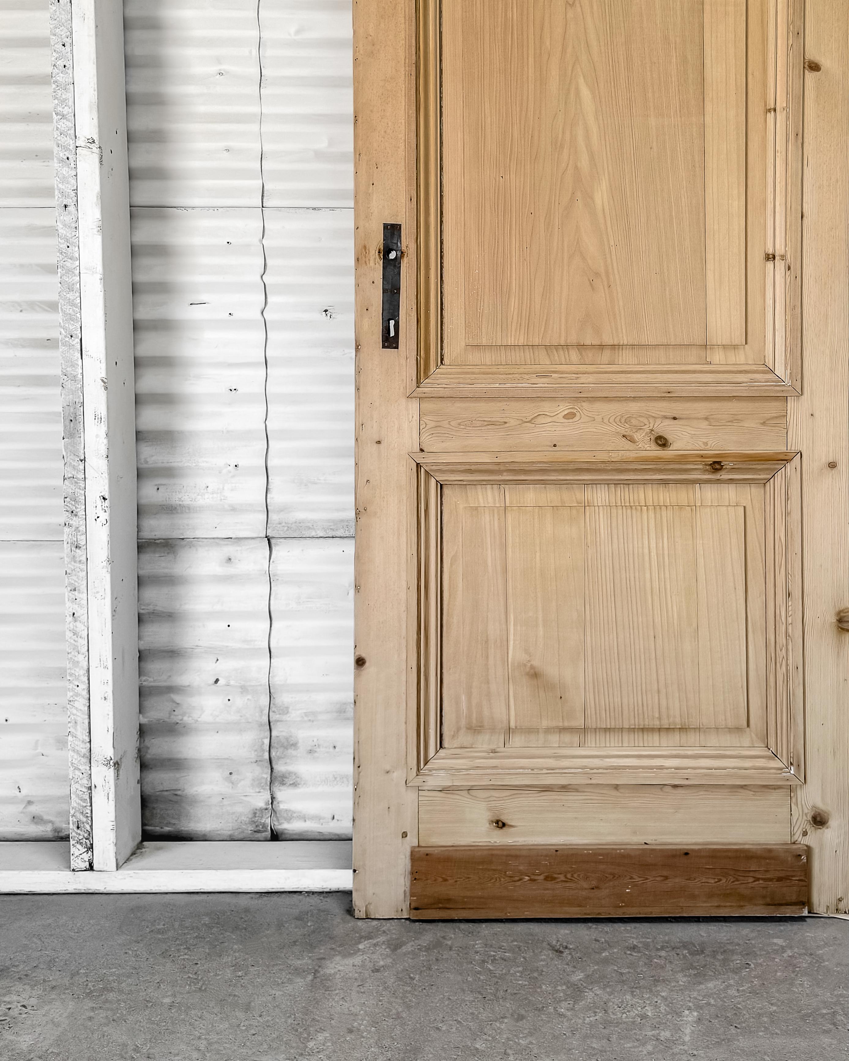 19th Century Reclaimed Belgian 2 Panel Interior Pine Door 3