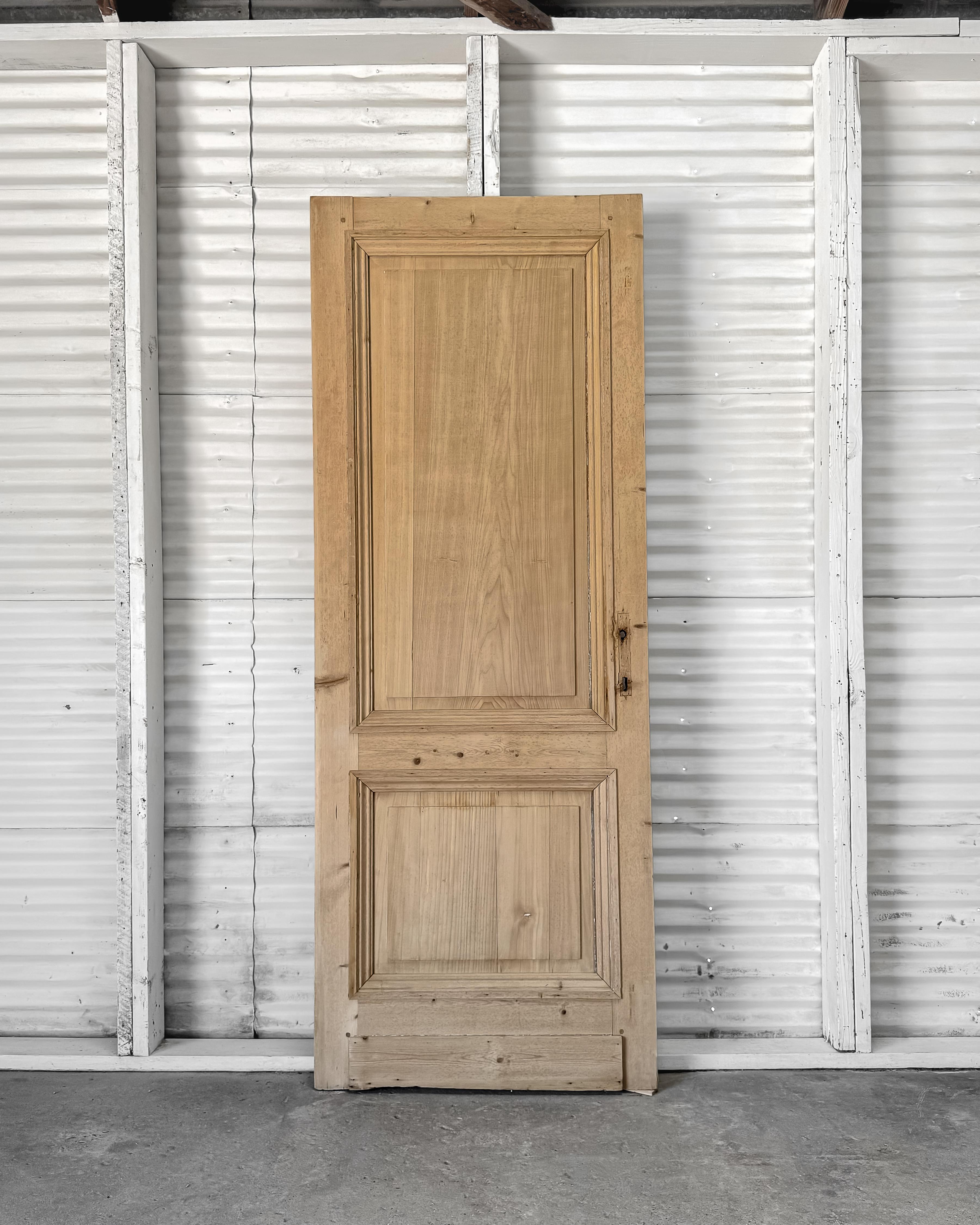 19th Century Reclaimed Belgian 2 Panel Interior Pine Door 6