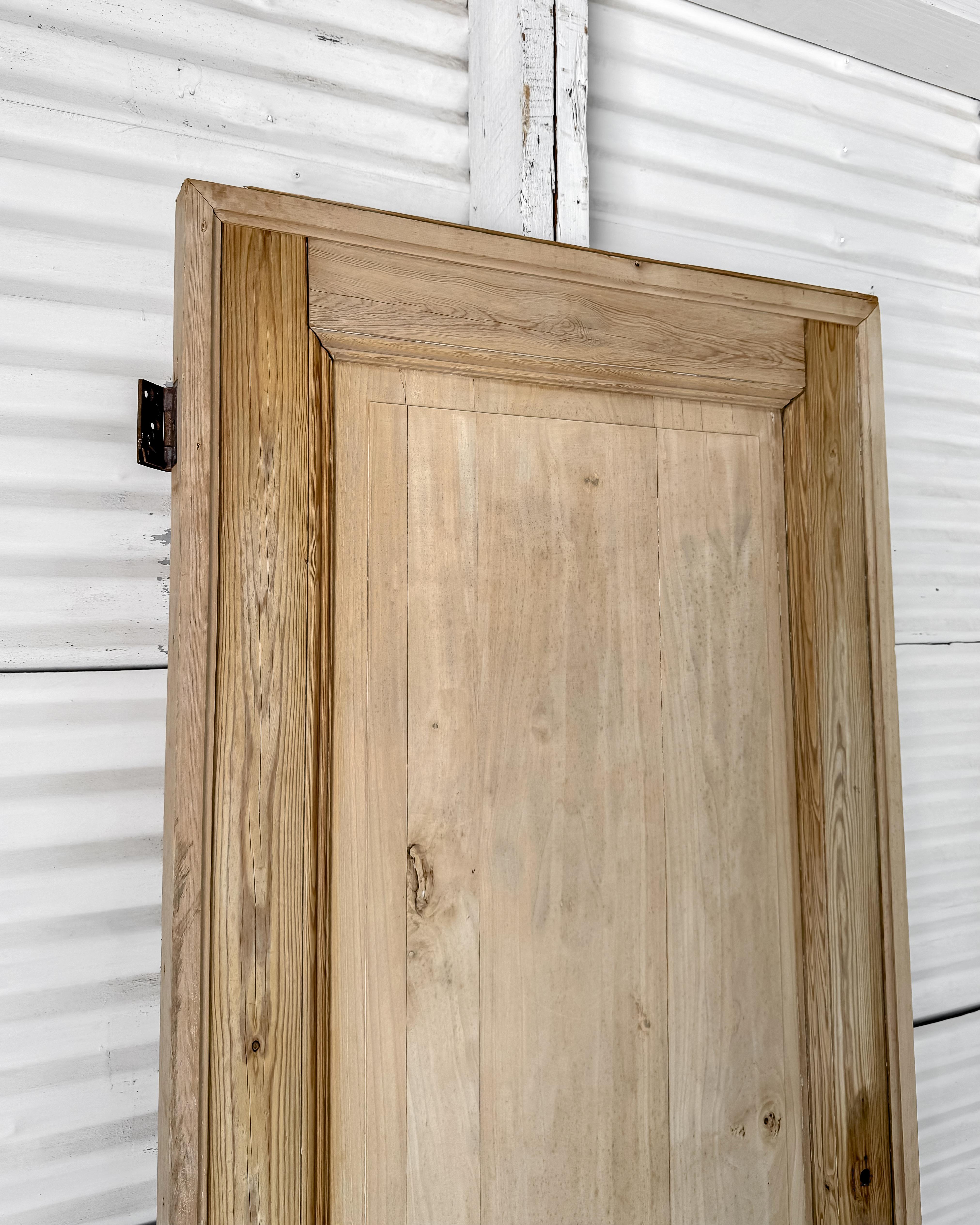 19th Century Reclaimed Belgian 3 Panel Interior Pine Door 8