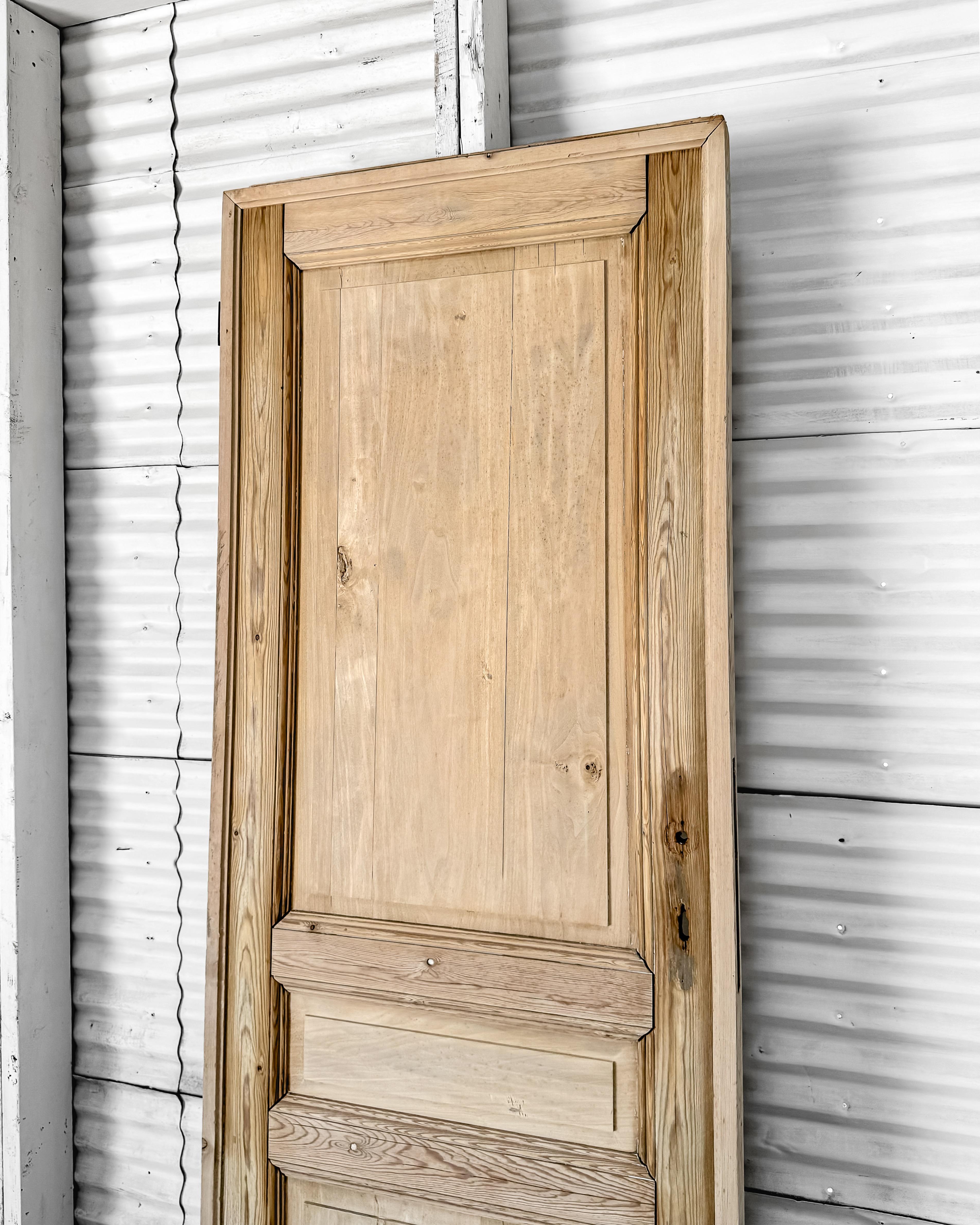 19th Century Reclaimed Belgian 3 Panel Interior Pine Door 9