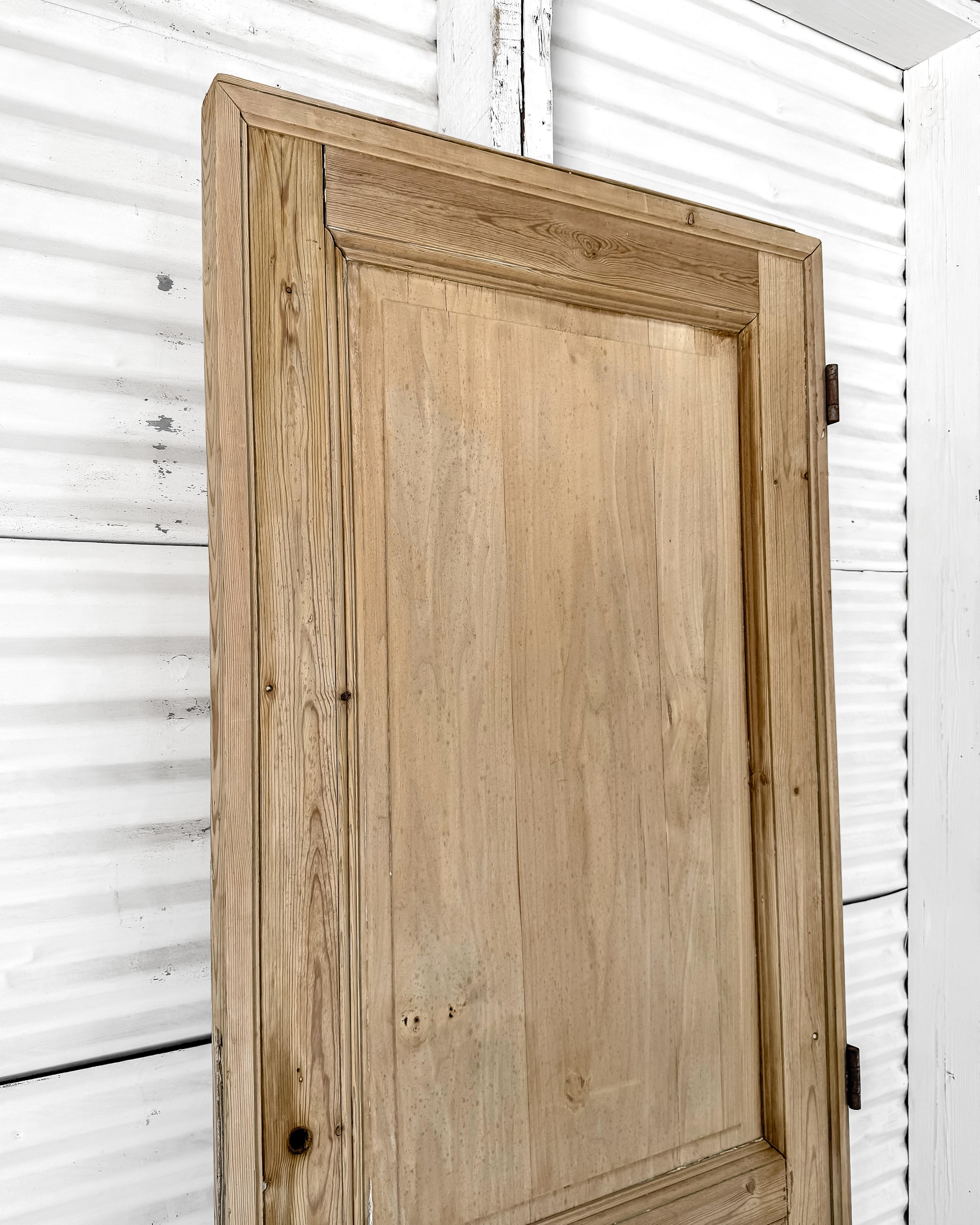 19th Century Reclaimed Belgian 3 Panel Interior Pine Door 1
