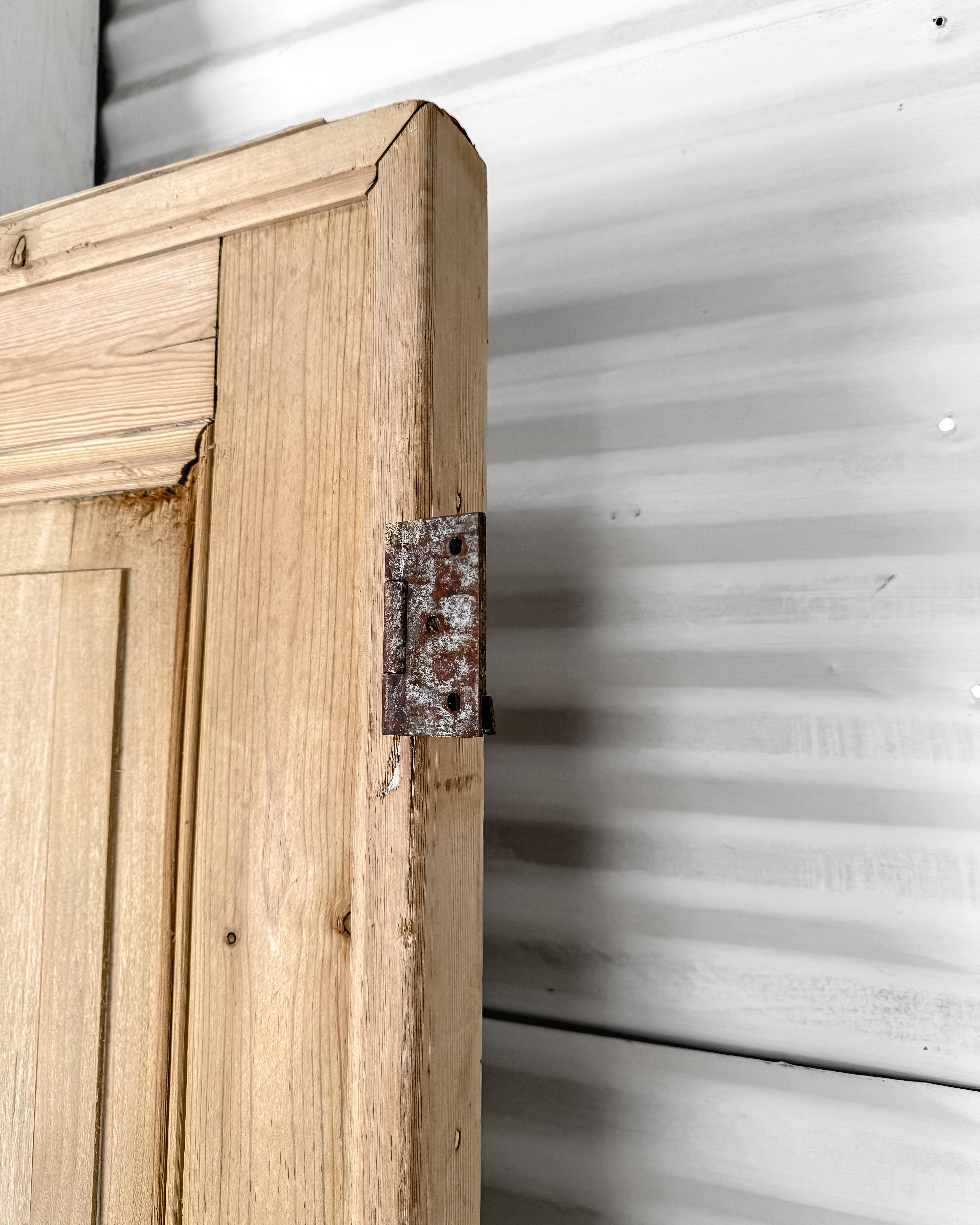 19th Century Reclaimed Belgian 3 Panel Interior Pine Door 3