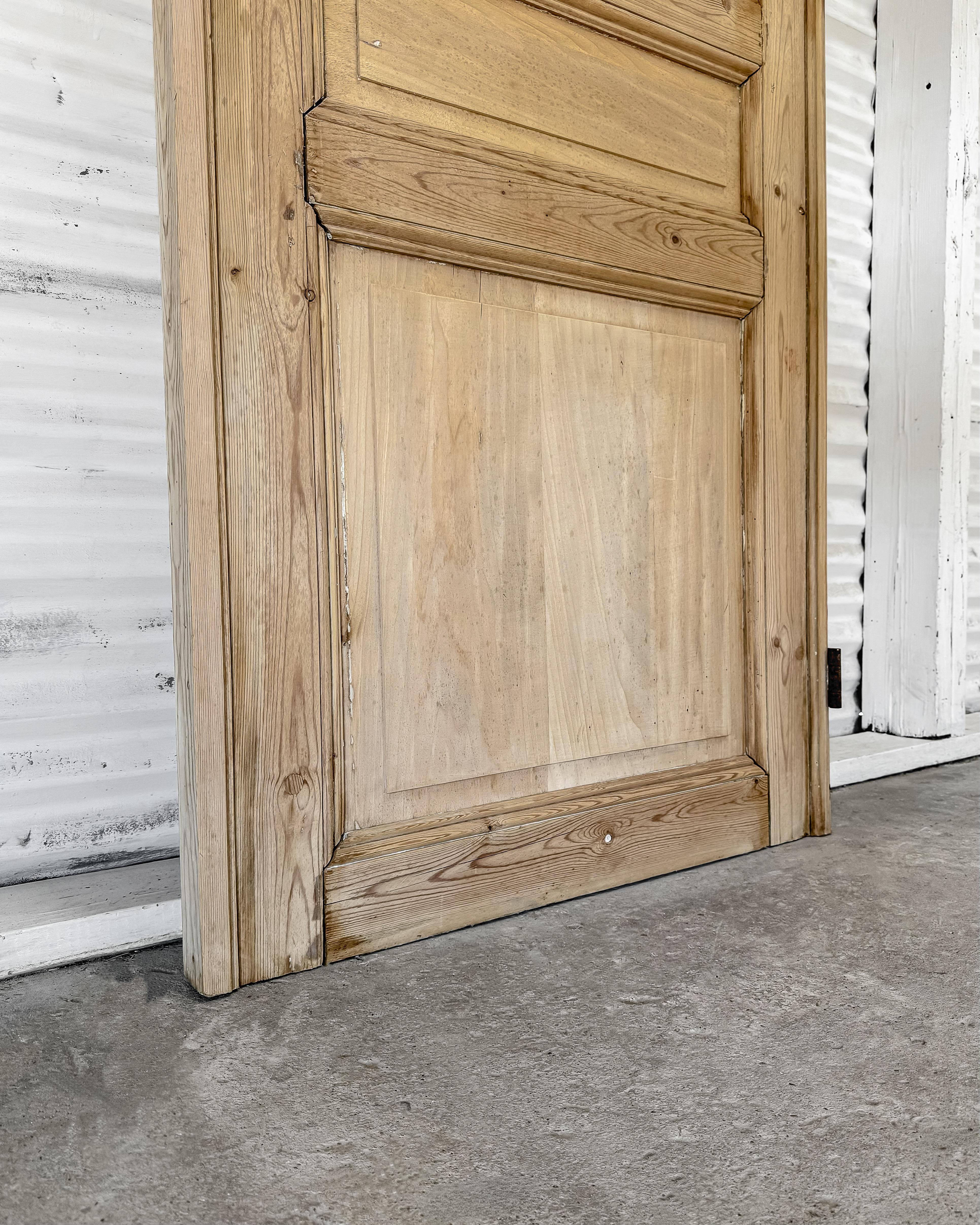 19th Century Reclaimed Belgian 3 Panel Interior Pine Door 6