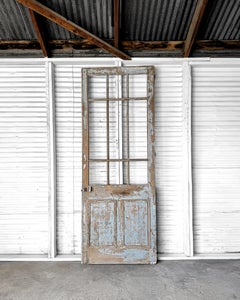 19th Century Reclaimed French 9 Lite Over 2 Panel Exterior Door