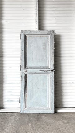 19th Century Reclaimed French Door with Light Blue Paint