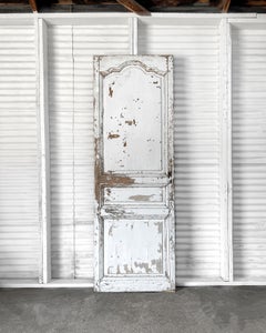 19th Century Reclaimed Provincial French Door with White Paint