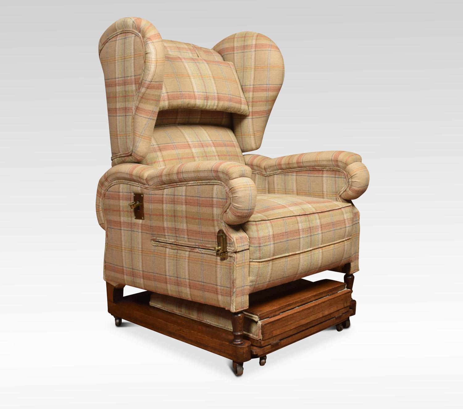 19th Century Reclining Wing Armchair For Sale 2