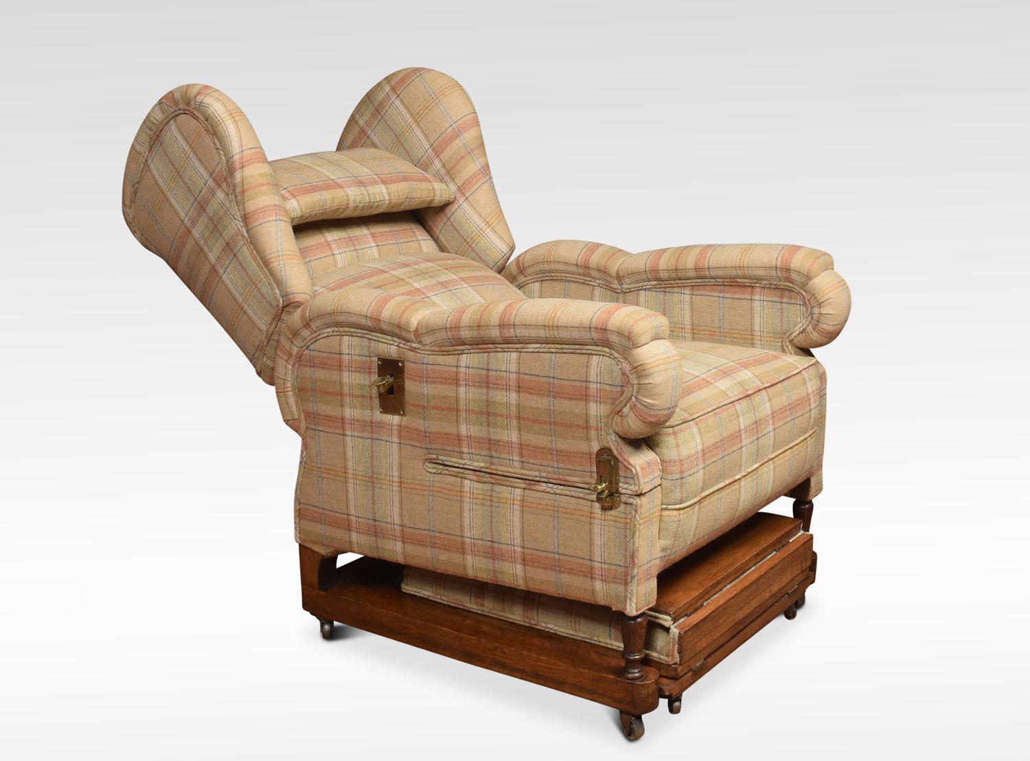 19th Century Reclining Wing Armchair For Sale 3